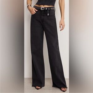 NWT Good American Good Ease Petite Relaxed Jeans Black Sz 14/32